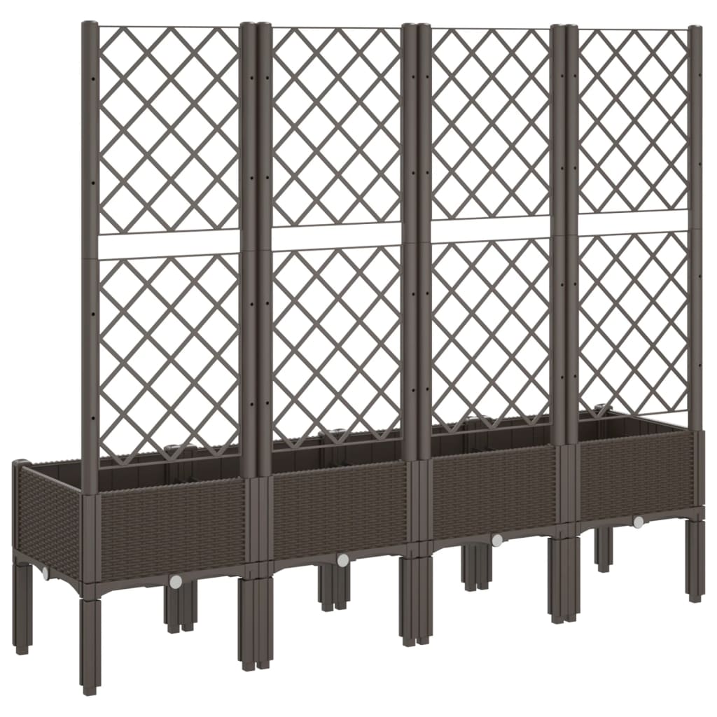 plantekasse med espalier 160x40x142 cm PP brun