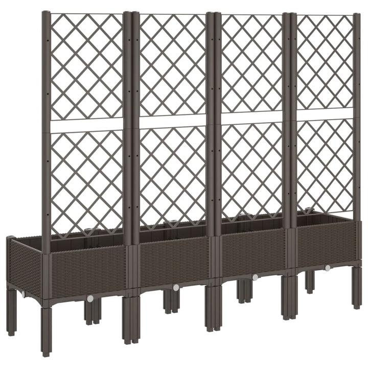 plantekasse med espalier 160x40x142 cm PP brun