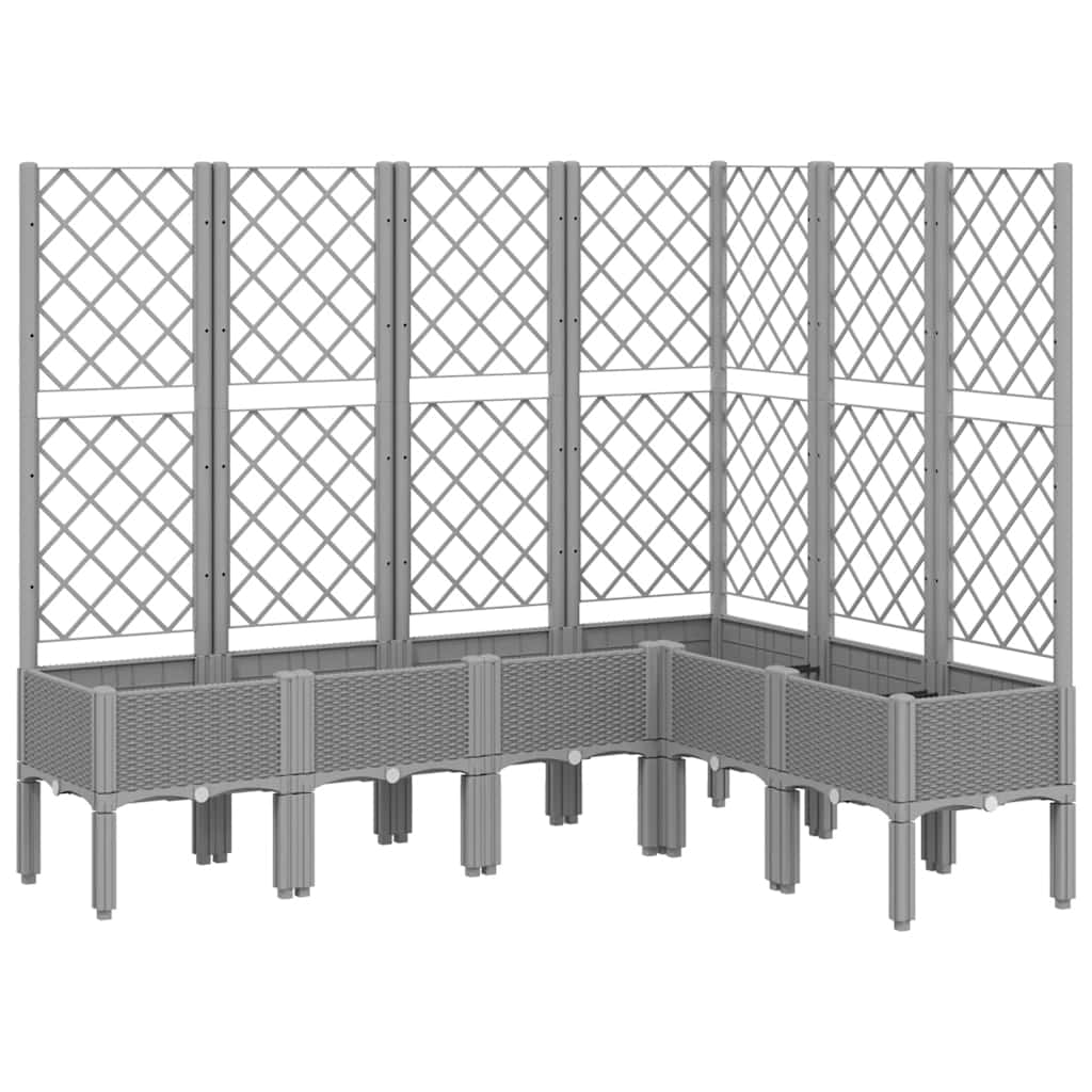 plantekasse med espalier 160x120x142 cm PP lysegrå