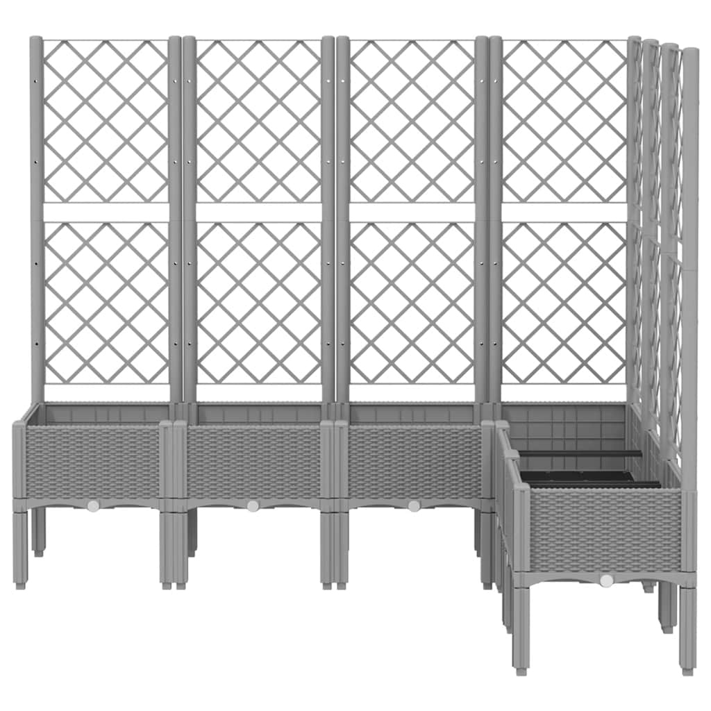 plantekasse med espalier 160x120x142 cm PP lysegrå