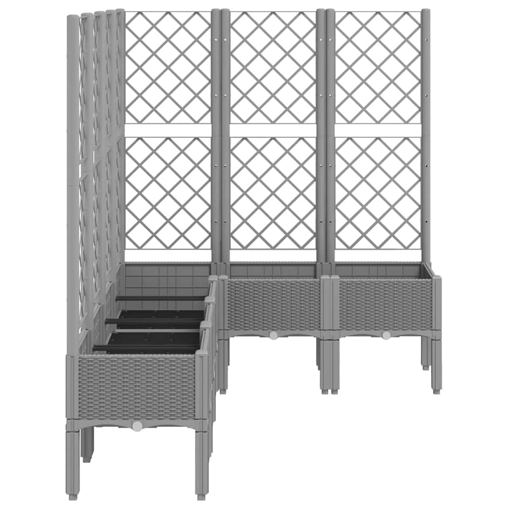 plantekasse med espalier 160x120x142 cm PP lysegrå