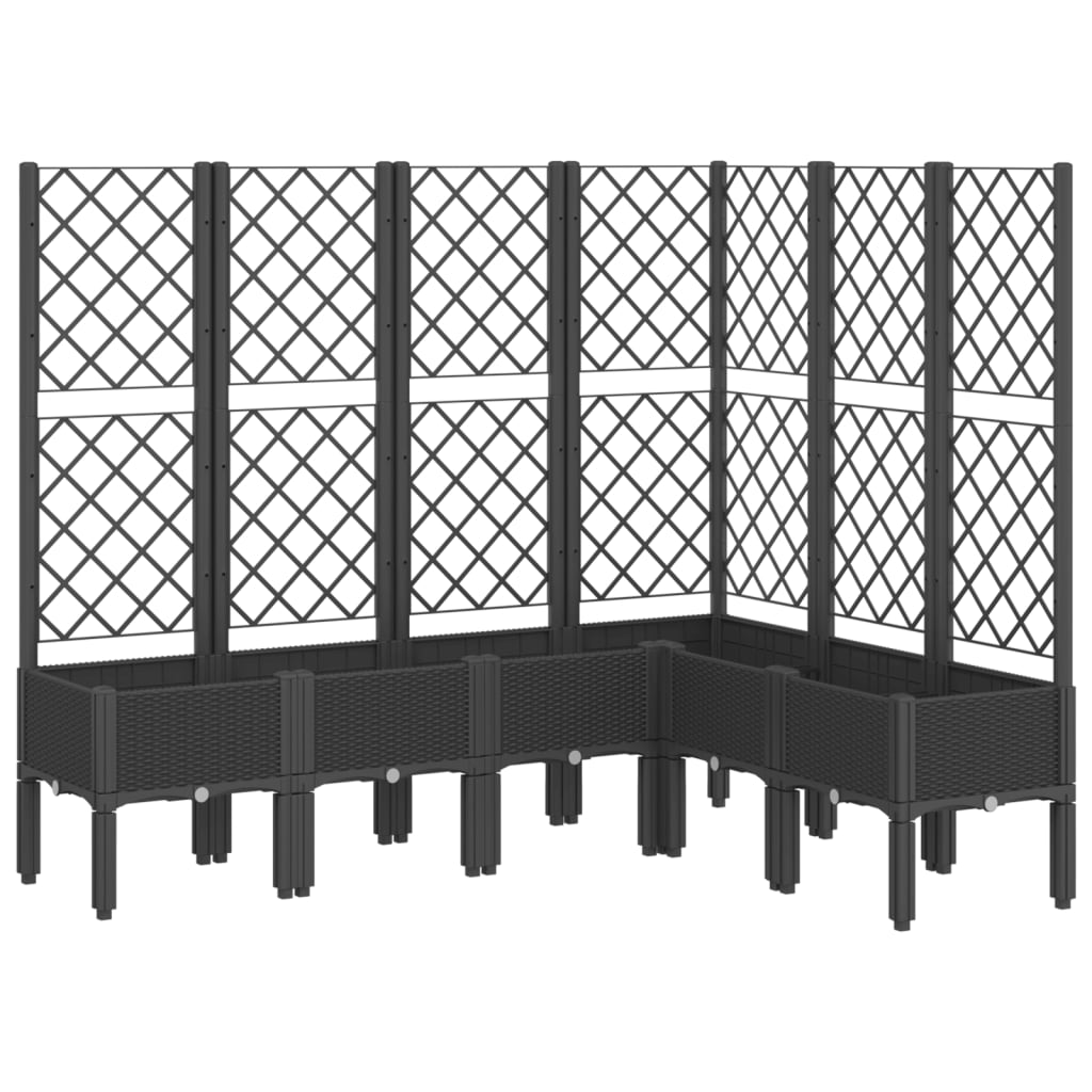 plantekasse med espalier 160x120x142 cm PP sort