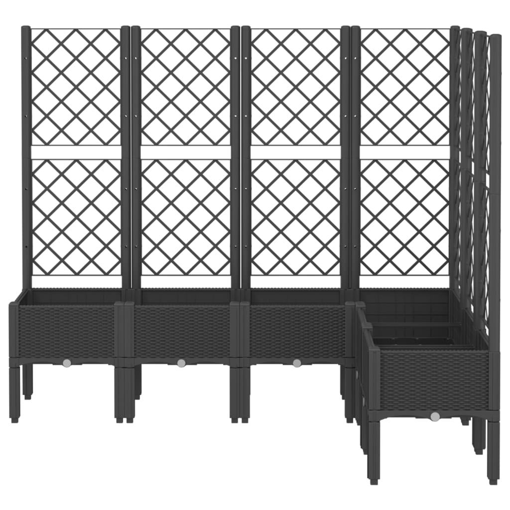 plantekasse med espalier 160x120x142 cm PP sort