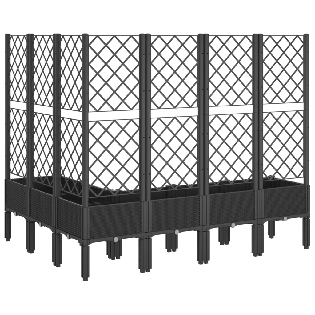 plantekasse med espalier 160x120x142 cm PP sort