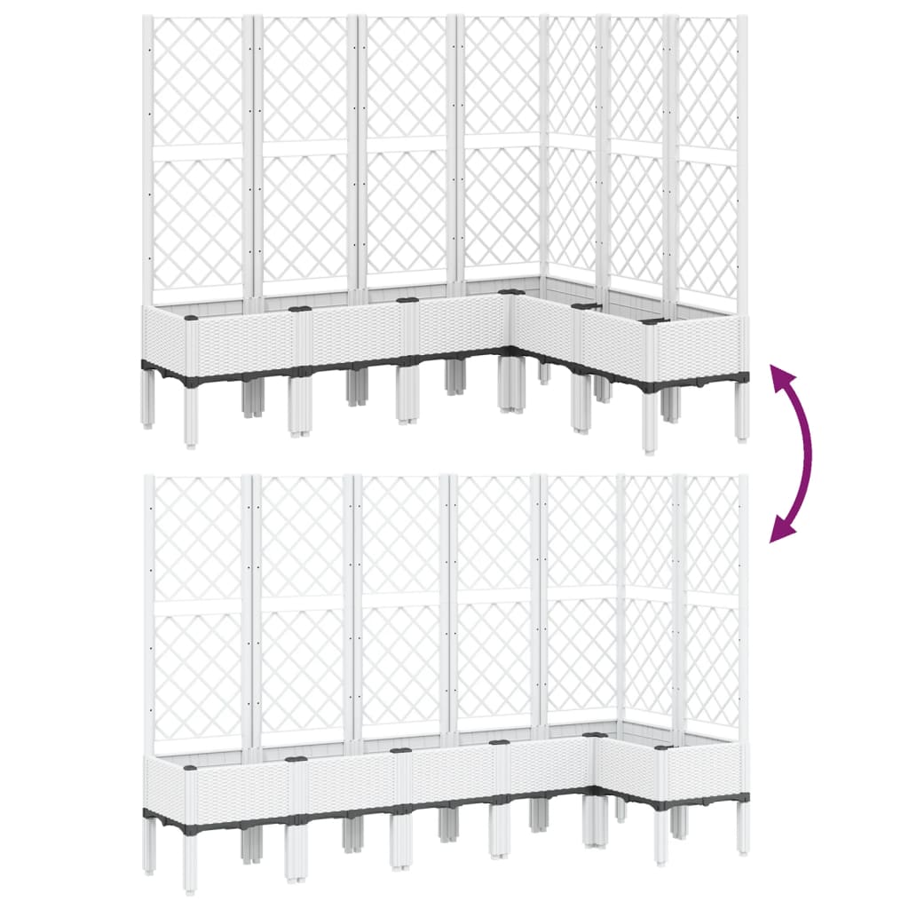 plantekasse med espalier 160x120x142 cm PP hvid