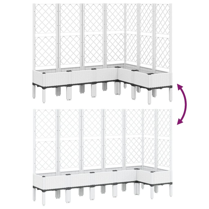 plantekasse med espalier 160x120x142 cm PP hvid