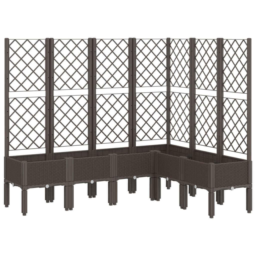 plantekasse med espalier 160x120x142 cm PP brun