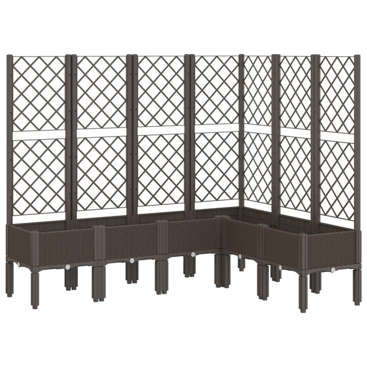 plantekasse med espalier 160x120x142 cm PP brun