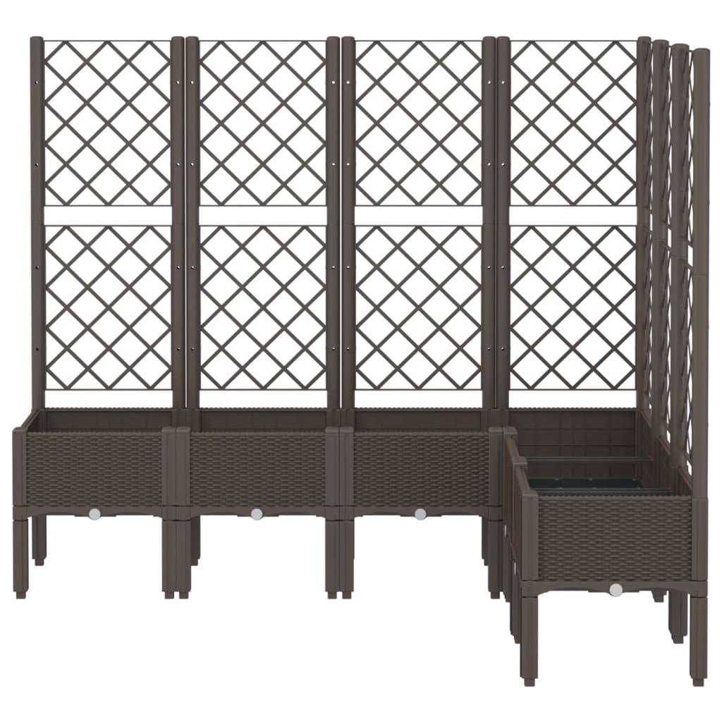 plantekasse med espalier 160x120x142 cm PP brun