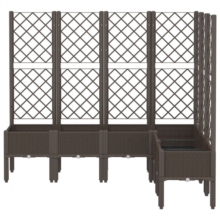 plantekasse med espalier 160x120x142 cm PP brun
