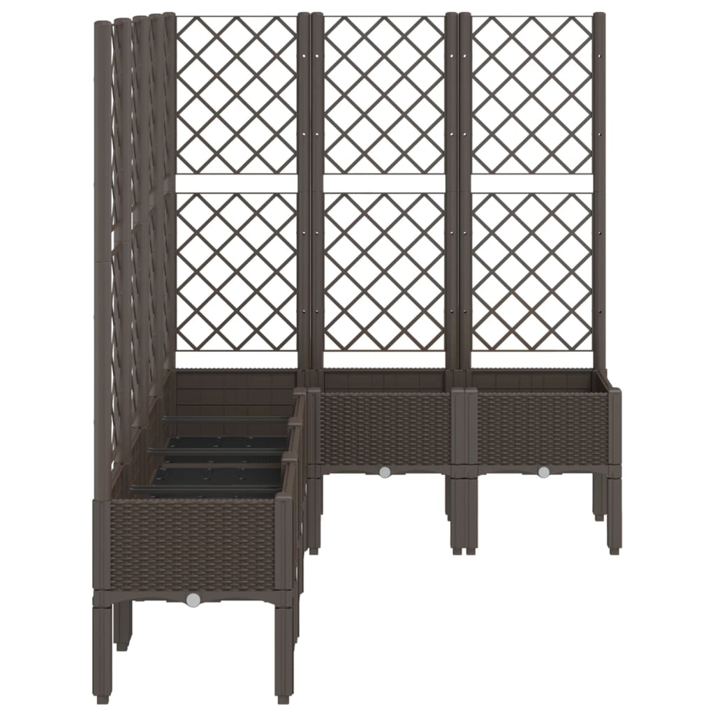 plantekasse med espalier 160x120x142 cm PP brun