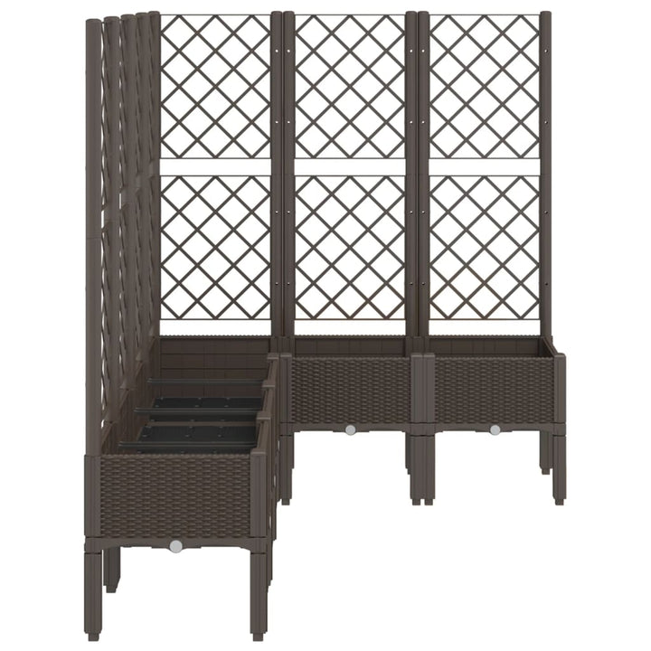 plantekasse med espalier 160x120x142 cm PP brun