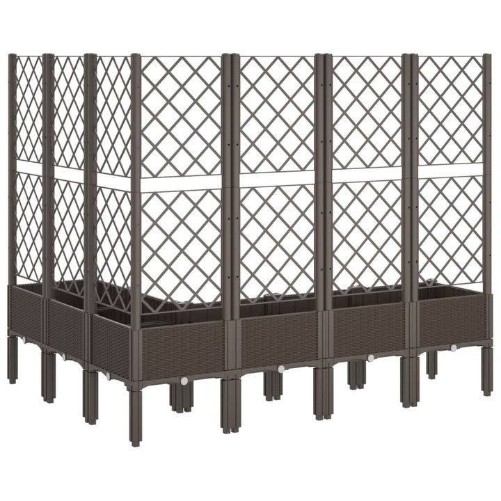 plantekasse med espalier 160x120x142 cm PP brun