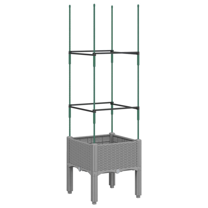 plantekasse med espalier 40x40x142,5 cm PP lysegrå