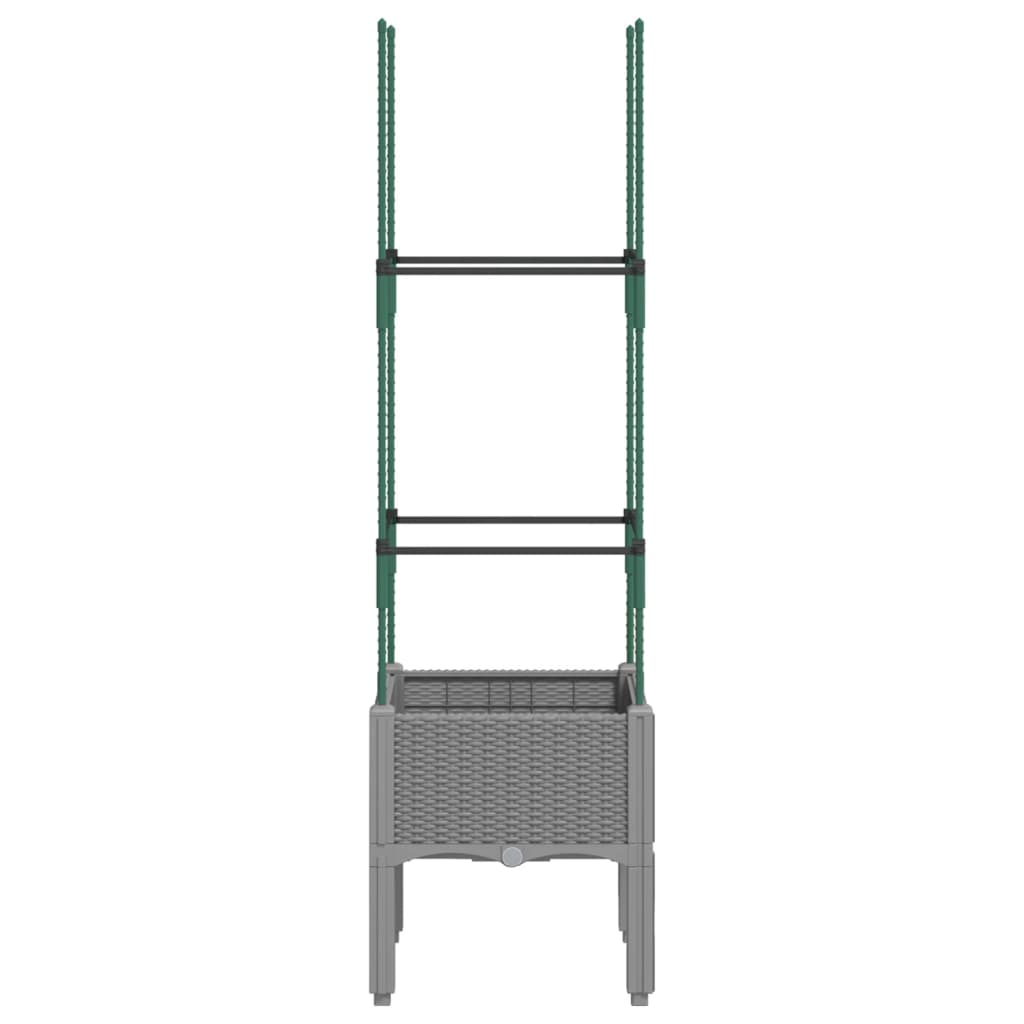 plantekasse med espalier 40x40x142,5 cm PP lysegrå