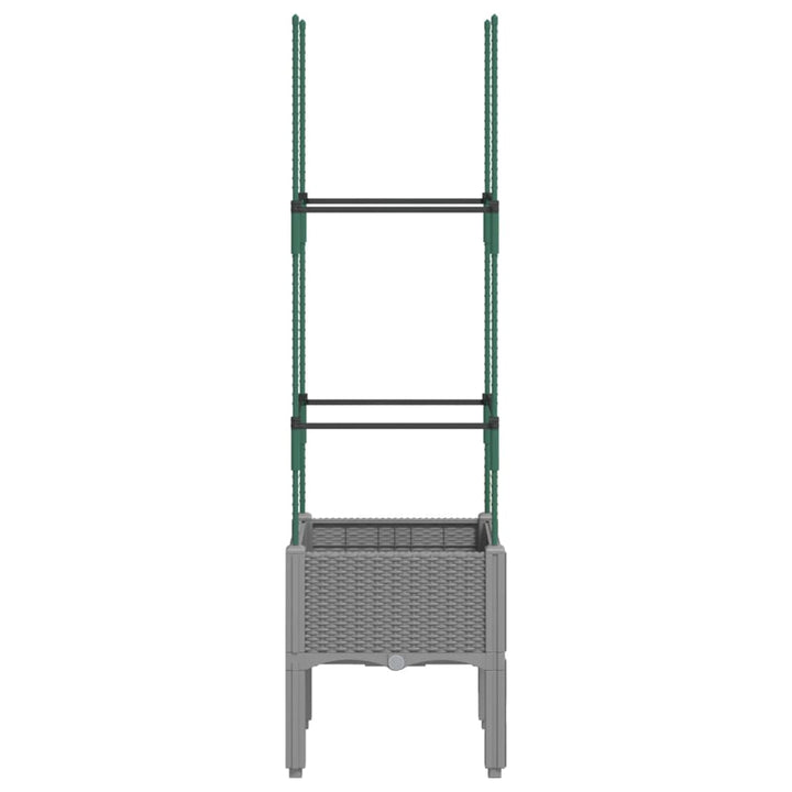 plantekasse med espalier 40x40x142,5 cm PP lysegrå