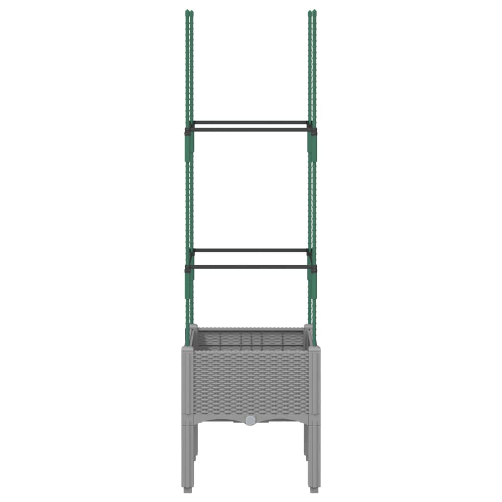 plantekasse med espalier 40x40x142,5 cm PP lysegrå