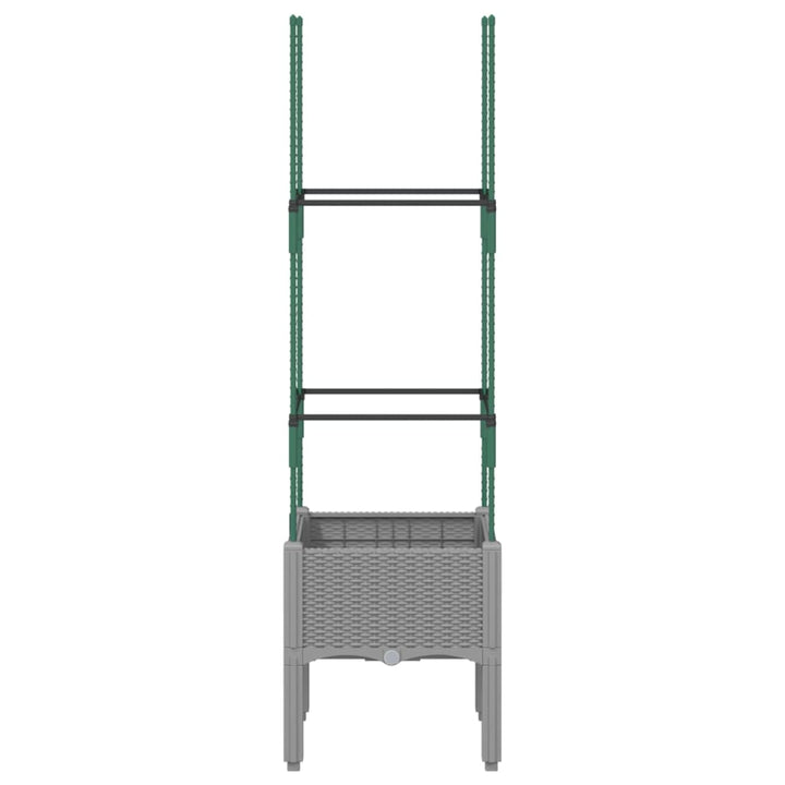 plantekasse med espalier 40x40x142,5 cm PP lysegrå
