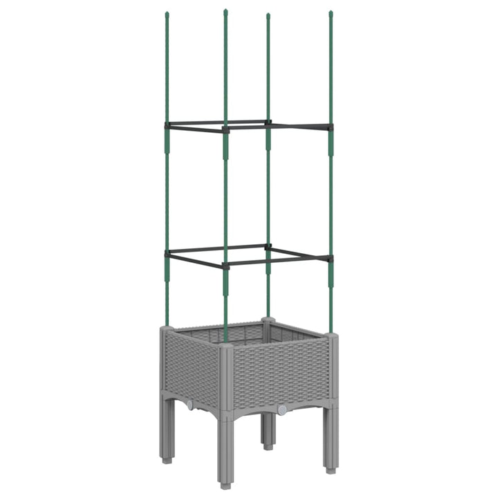 plantekasse med espalier 40x40x142,5 cm PP lysegrå