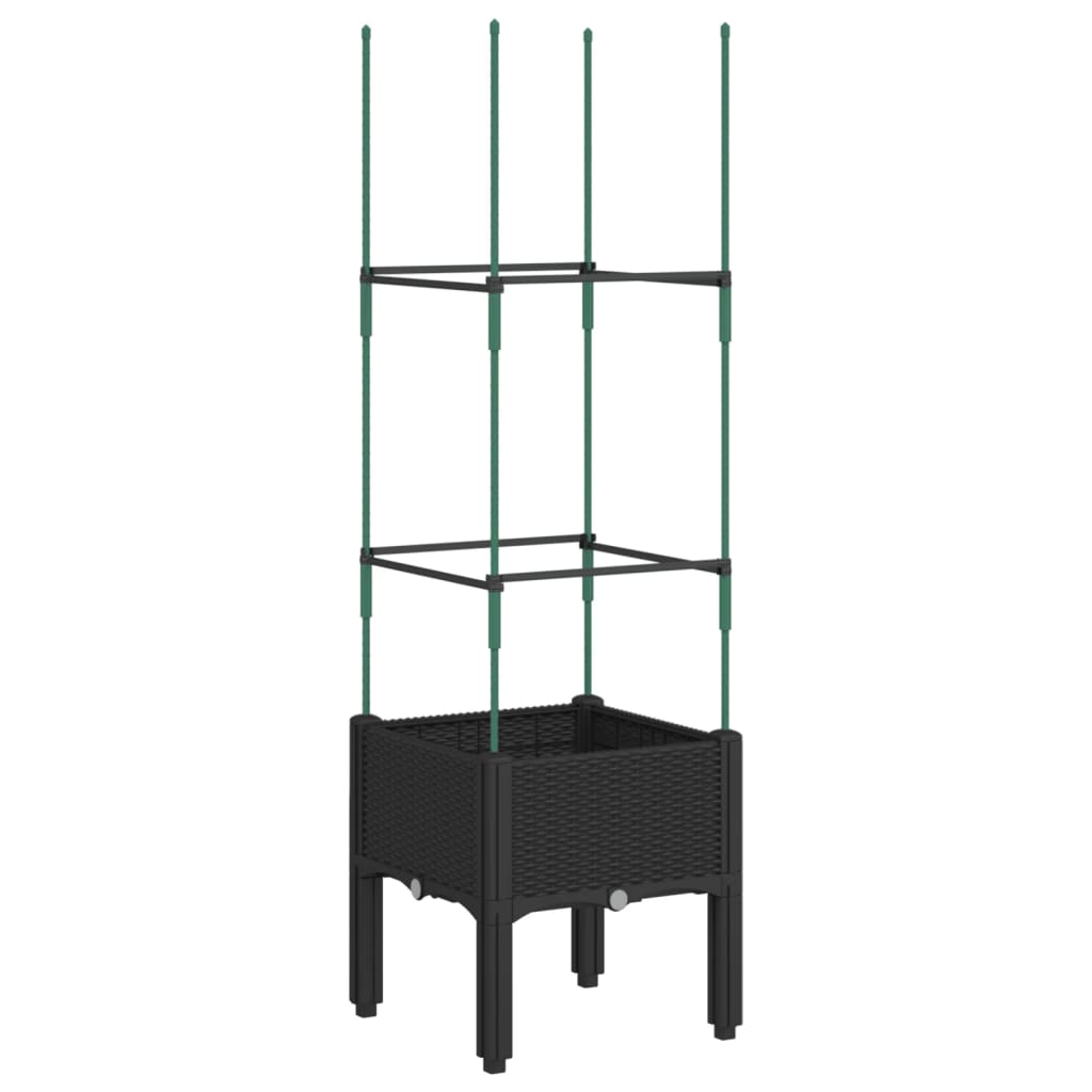 plantekasse med espalier 40x40x142,5 cm PP sort