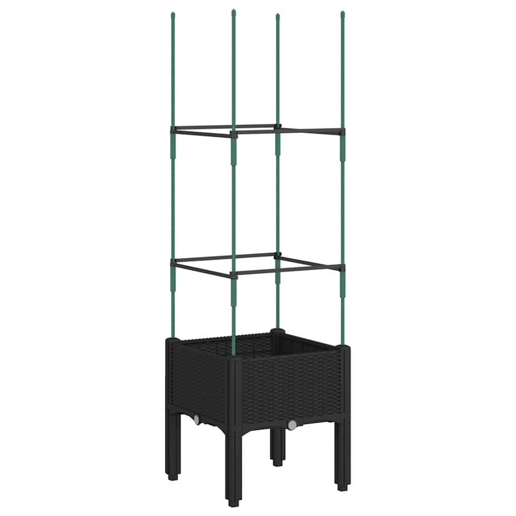 plantekasse med espalier 40x40x142,5 cm PP sort