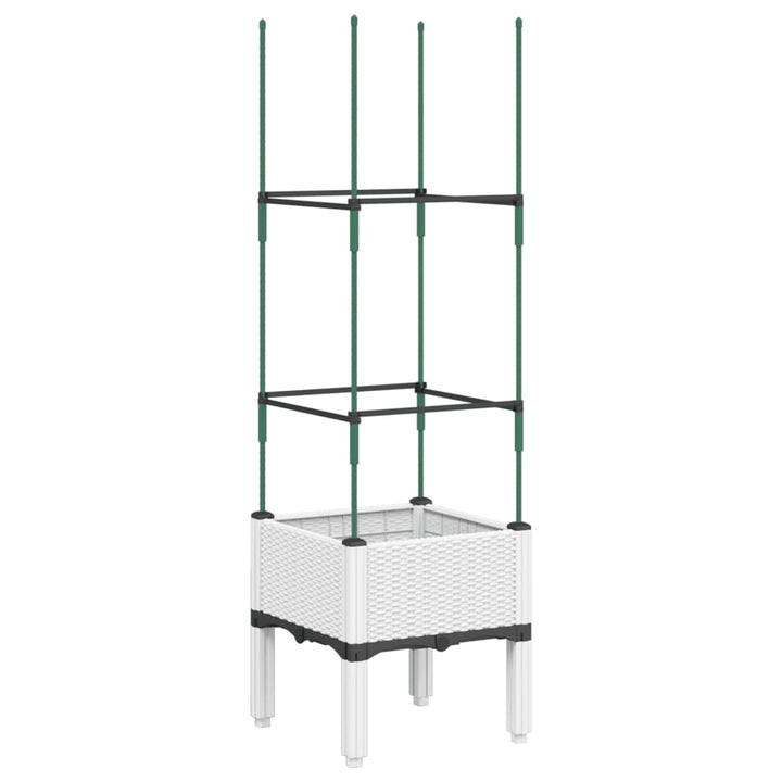 plantekasse med espalier 40x40x142,5 cm PP hvid