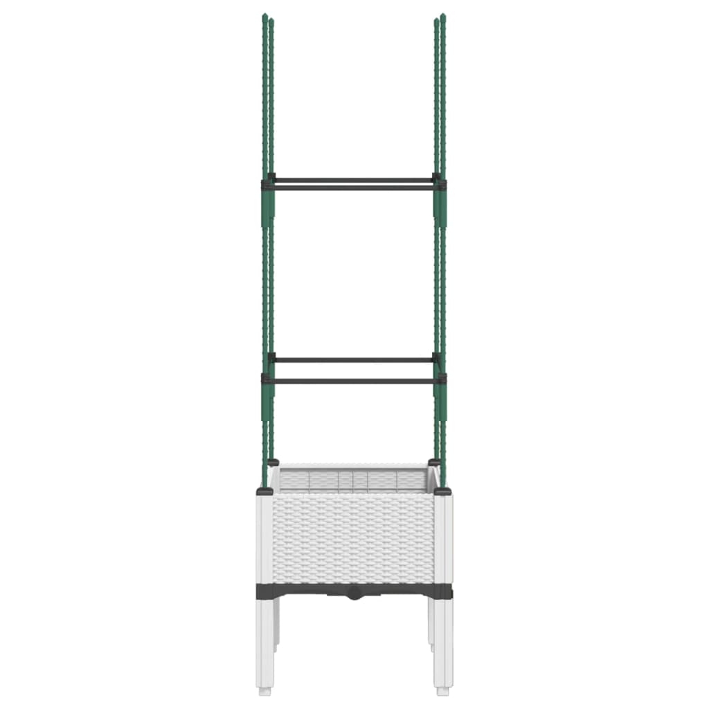 plantekasse med espalier 40x40x142,5 cm PP hvid