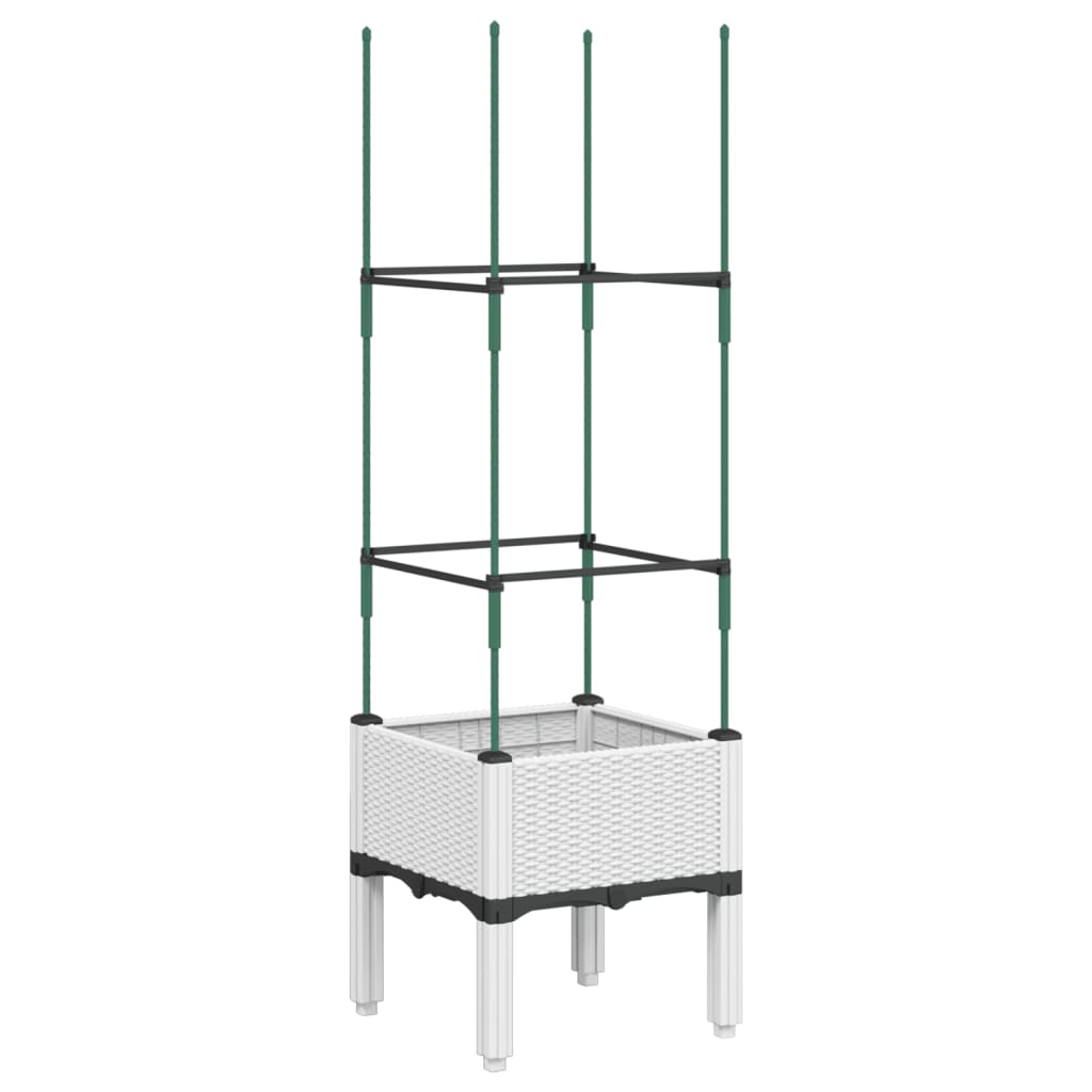 plantekasse med espalier 40x40x142,5 cm PP hvid