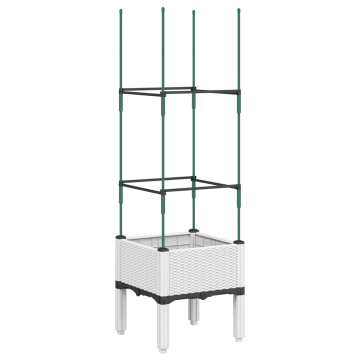 plantekasse med espalier 40x40x142,5 cm PP hvid