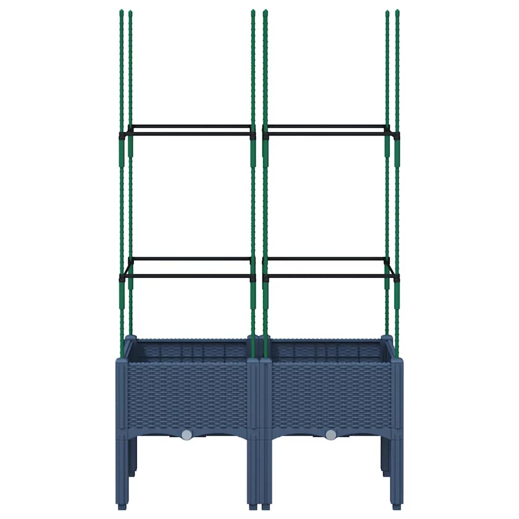 plantekasse med espalier 80x40x142,5 cm PP blågrå