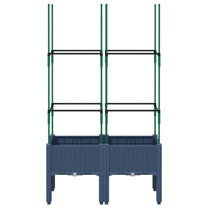 plantekasse med espalier 80x40x142,5 cm PP blågrå