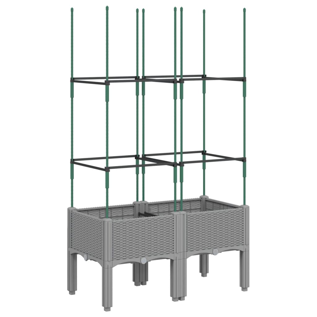 plantekasse med espalier 80x40x142,5 cm PP lysegrå