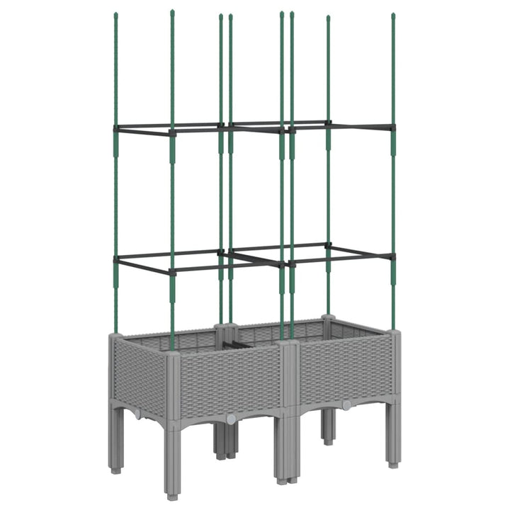 plantekasse med espalier 80x40x142,5 cm PP lysegrå