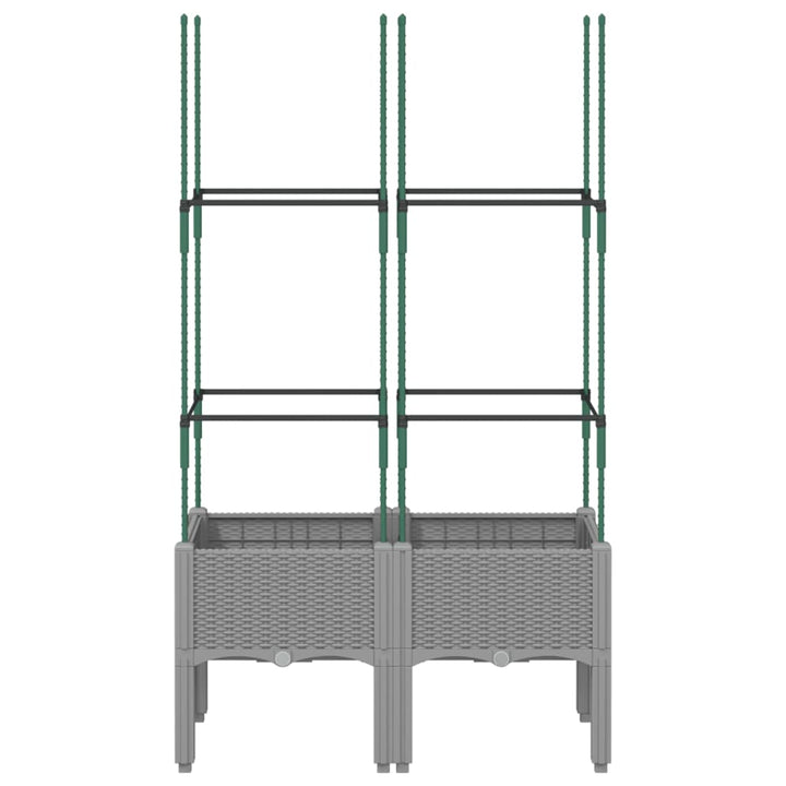plantekasse med espalier 80x40x142,5 cm PP lysegrå