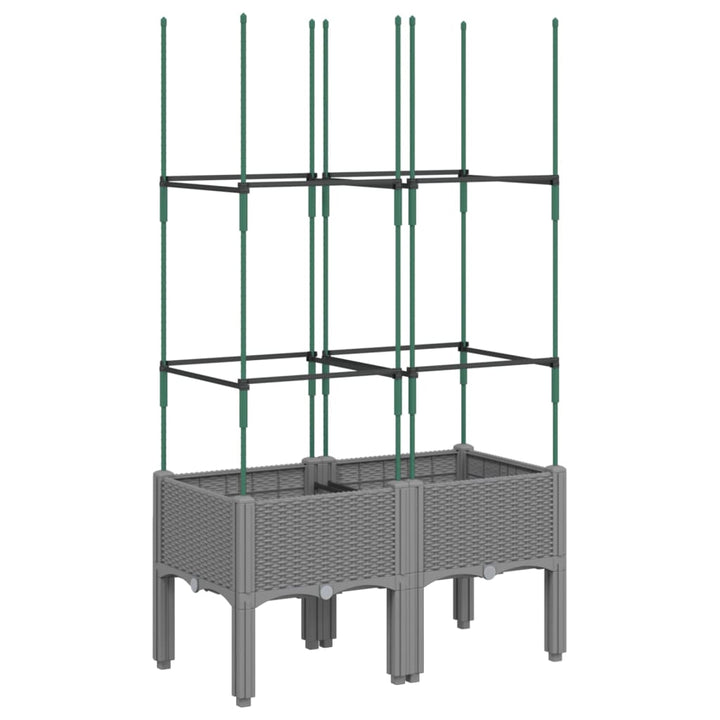 plantekasse med espalier 80x40x142,5 cm PP lysegrå