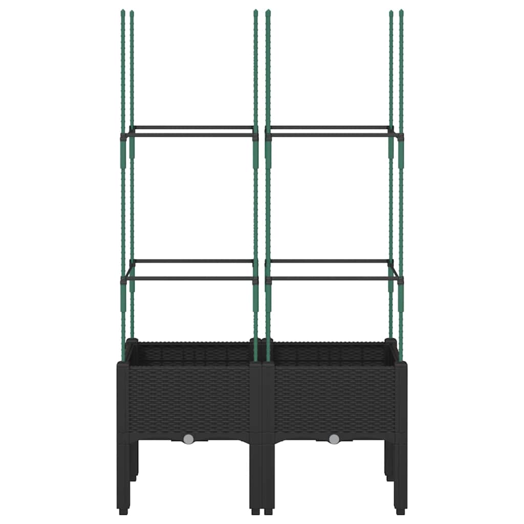 plantekasse med espalier 80x40x142,5 cm PP sort