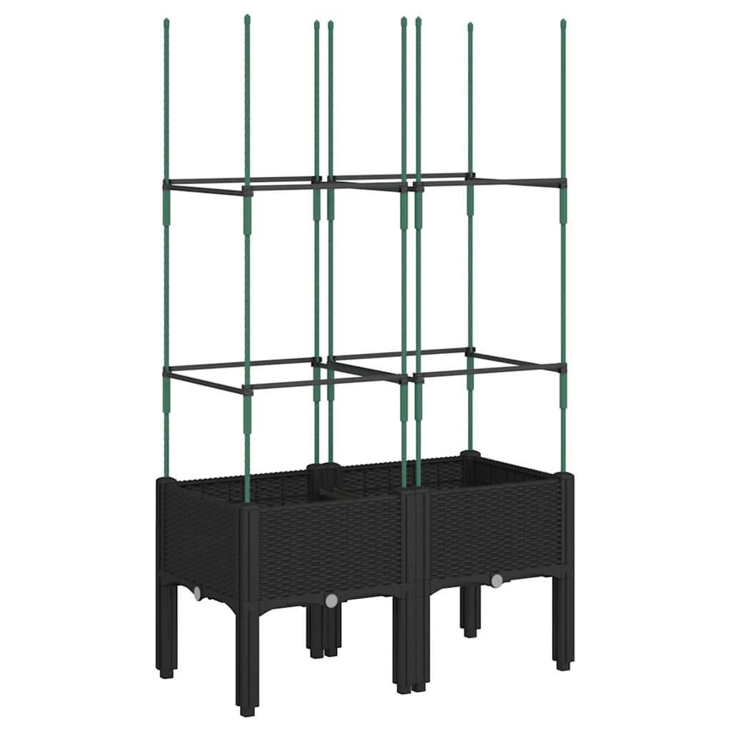plantekasse med espalier 80x40x142,5 cm PP sort