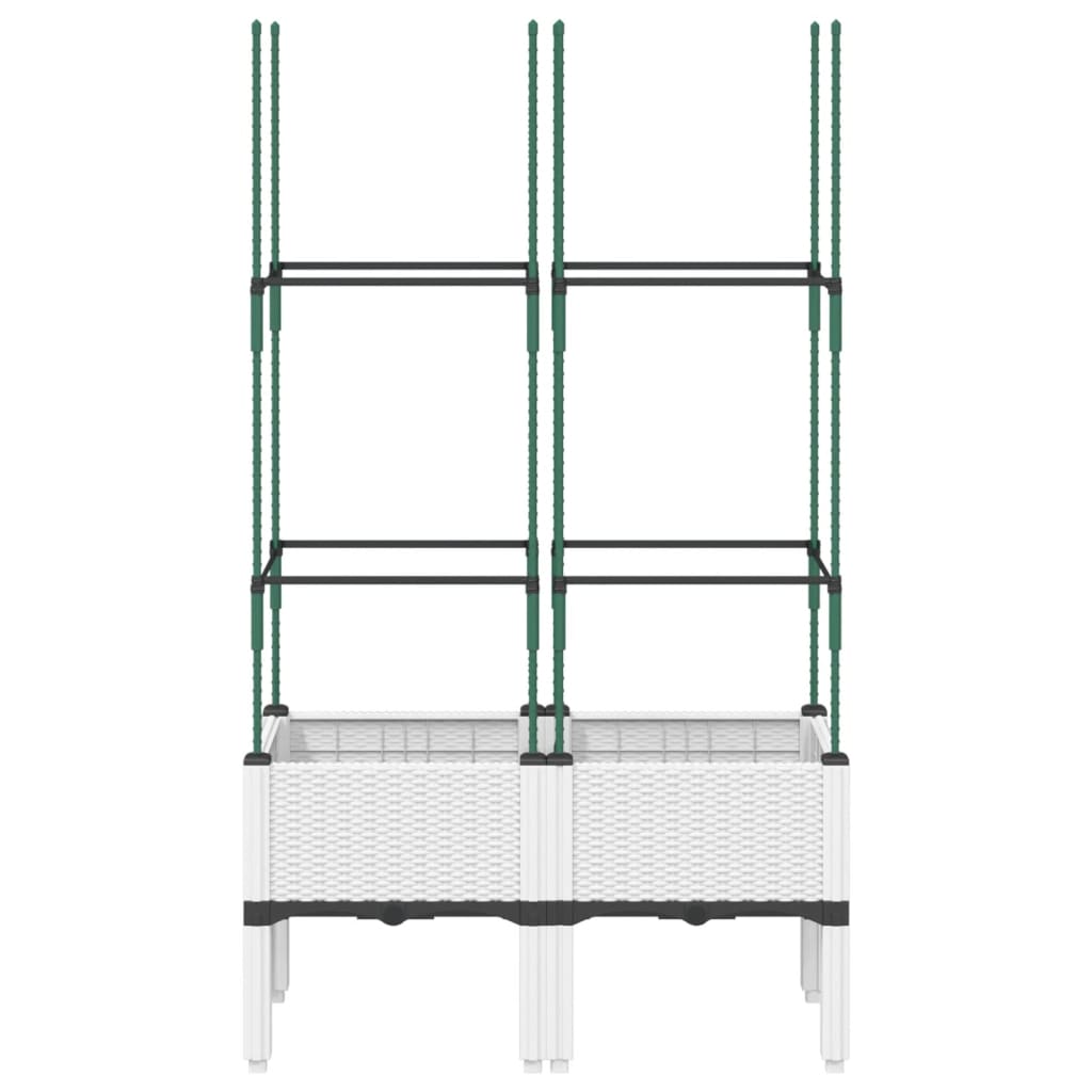 plantekasse med espalier 80x40x142,5 cm PP hvid