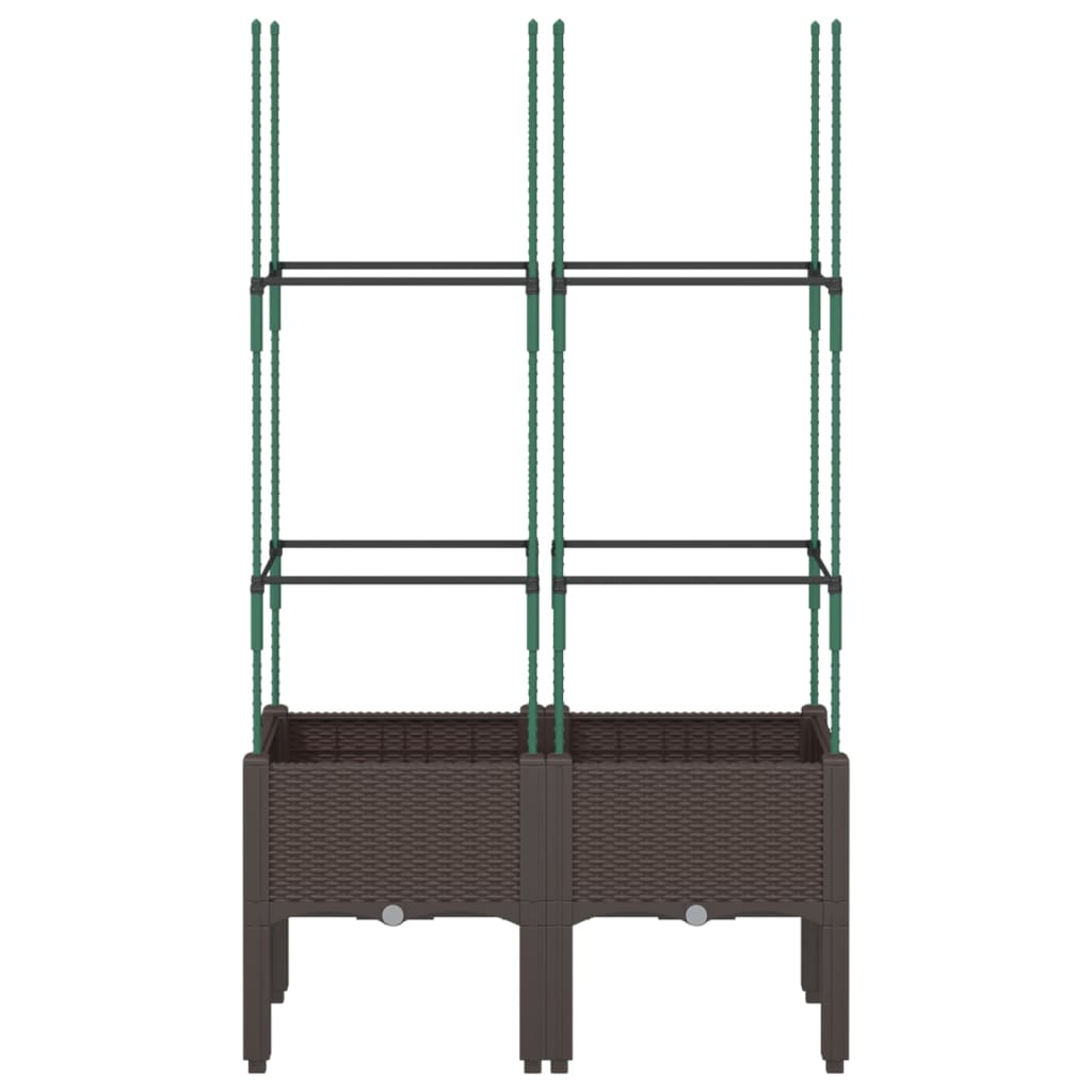 plantekasse med espalier 80x40x142,5 cm PP brun