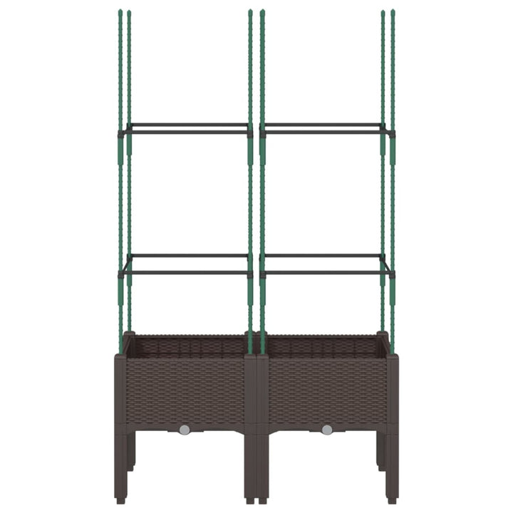 plantekasse med espalier 80x40x142,5 cm PP brun