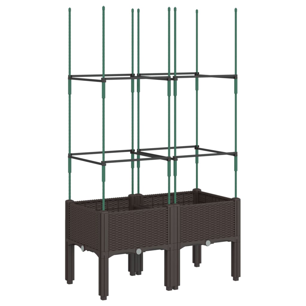 plantekasse med espalier 80x40x142,5 cm PP brun