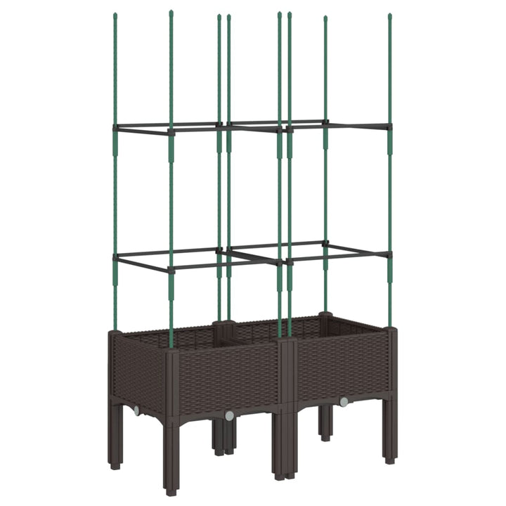 plantekasse med espalier 80x40x142,5 cm PP brun