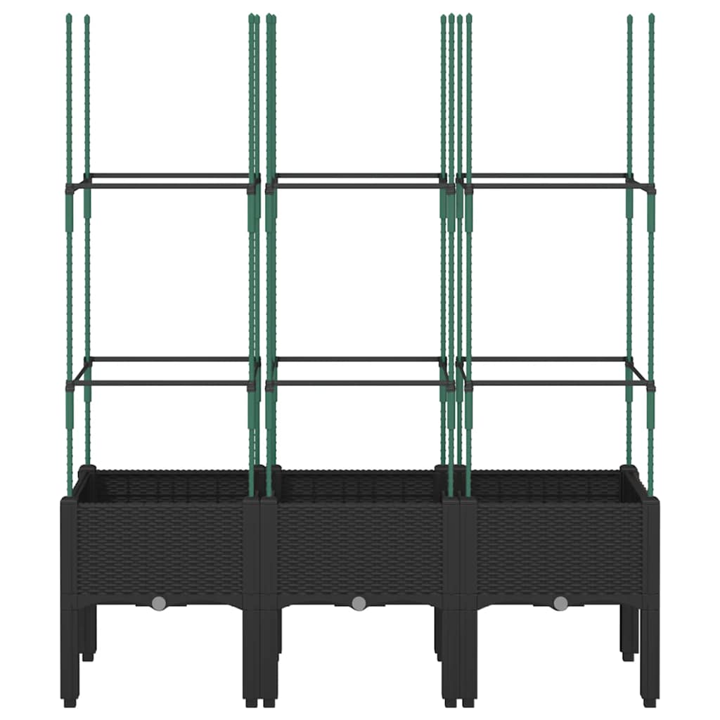 plantekasse med espalier 120x40x142,5 cm PP sort