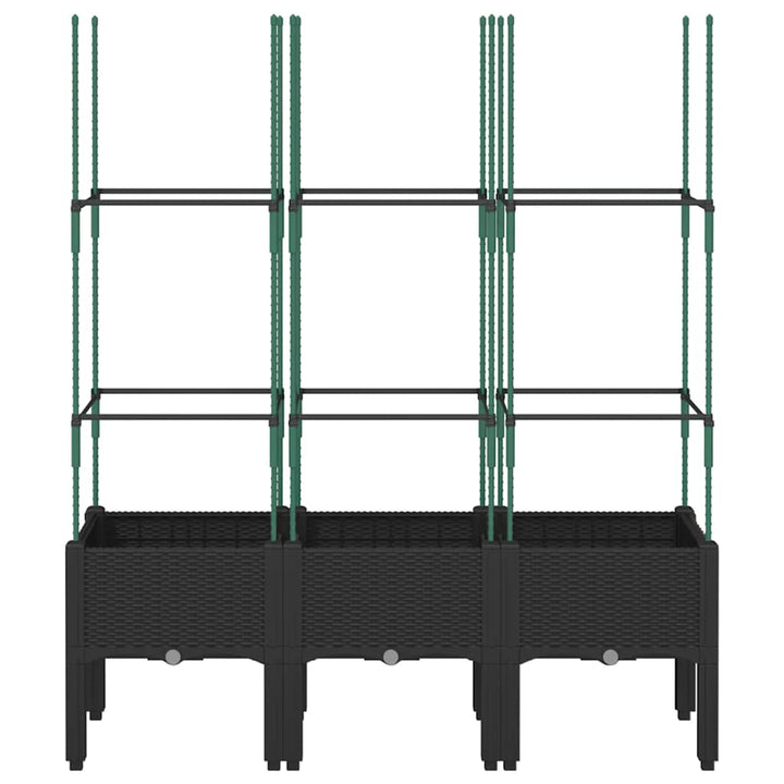 plantekasse med espalier 120x40x142,5 cm PP sort