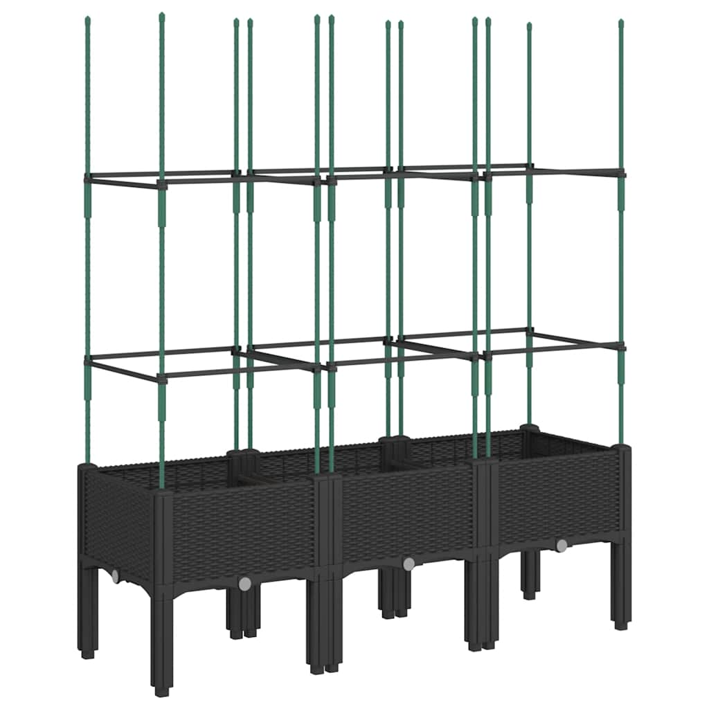 plantekasse med espalier 120x40x142,5 cm PP sort