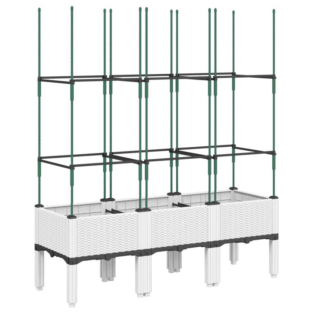 plantekasse med espalier 120x40x142,5 cm PP hvid