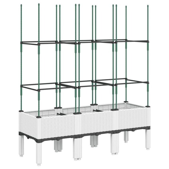 plantekasse med espalier 120x40x142,5 cm PP hvid