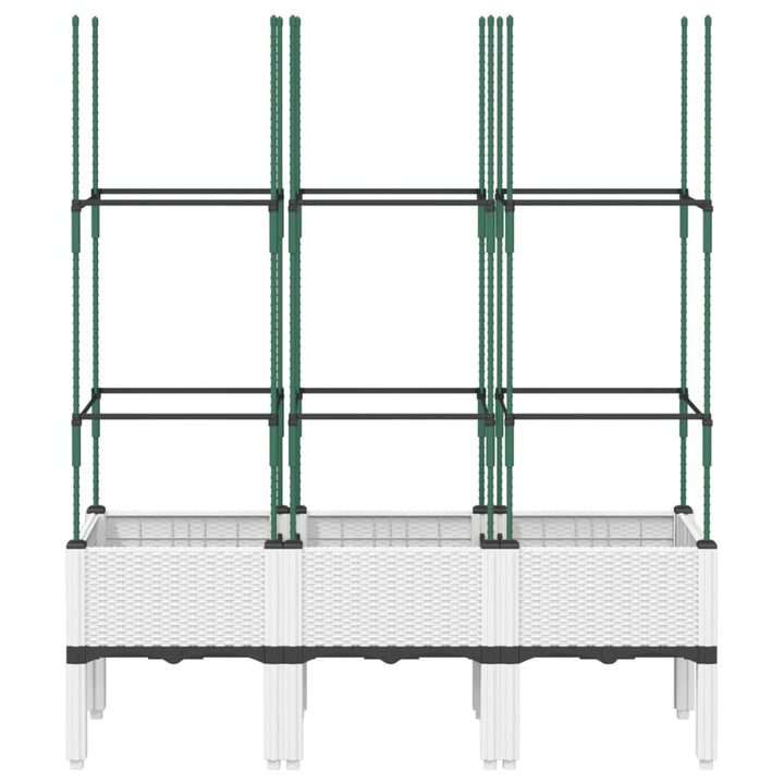 plantekasse med espalier 120x40x142,5 cm PP hvid
