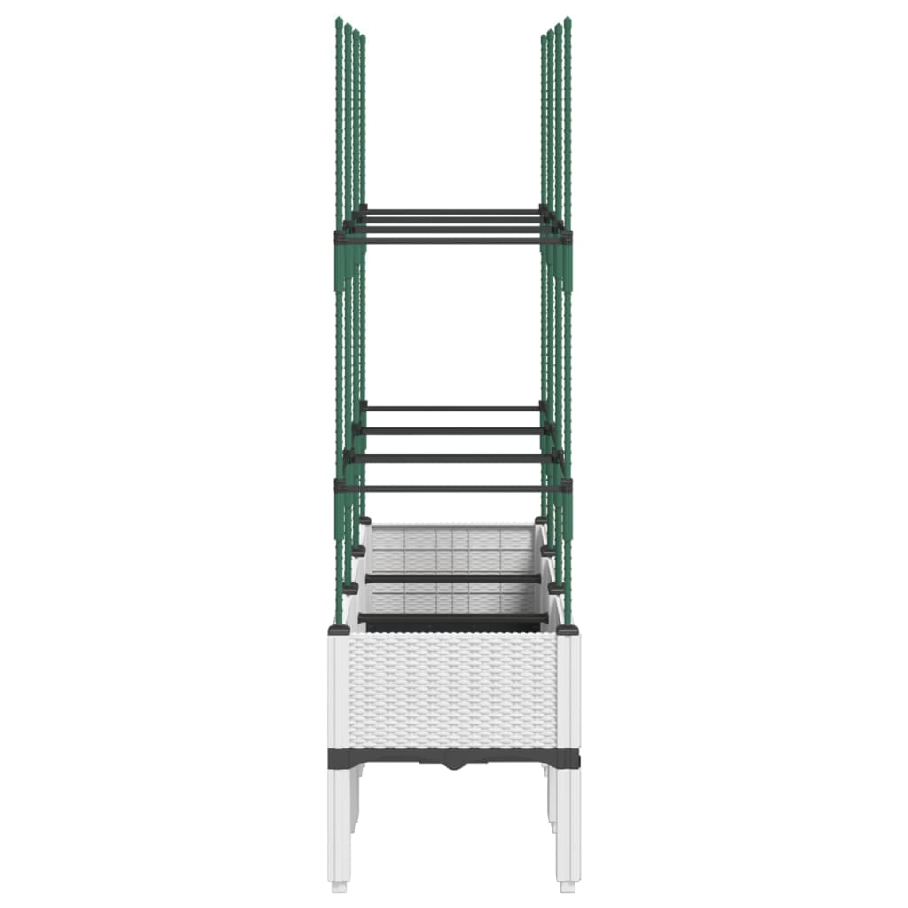 plantekasse med espalier 120x40x142,5 cm PP hvid