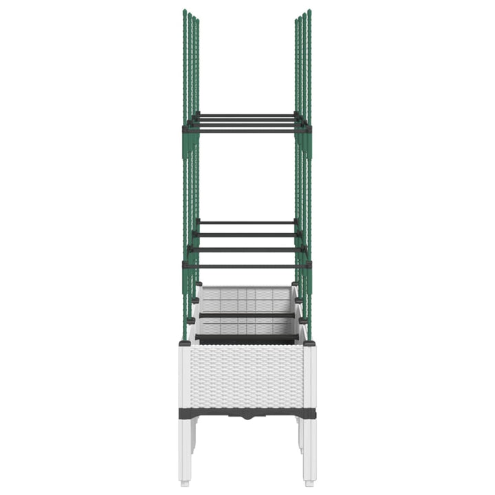 plantekasse med espalier 120x40x142,5 cm PP hvid